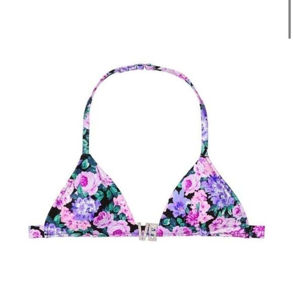 NWT VICTORIA'S SECRET SWIM VS Shine Hardware Halter Bikini Top XS Purple